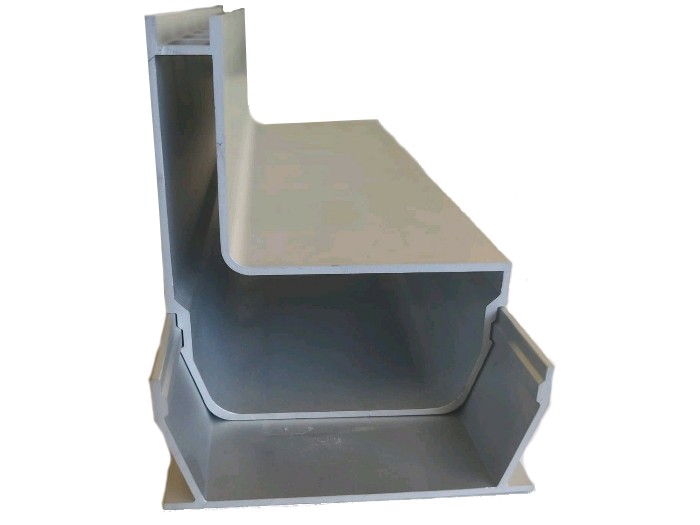 Caniveau en aluminium avec fente latérale 2 cm