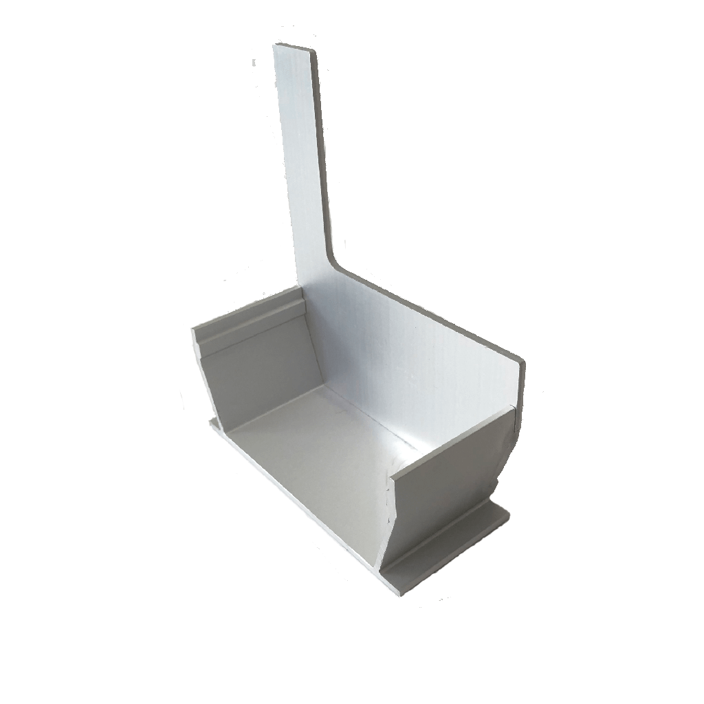 Gouttière alu+ fente alu 2cm arrêt à droite