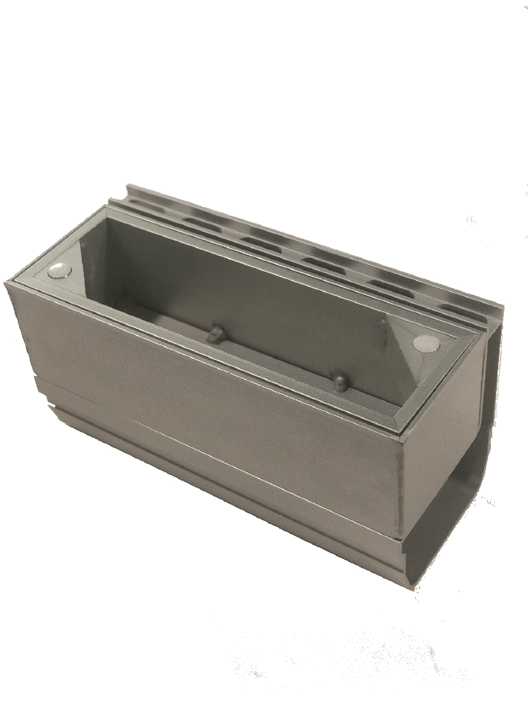 Canal d'évacuation en aluminium avec fente latérale, trappe de supervision de 2 cm standard