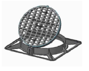 Cast iron grid dia 600 85x85cm D400