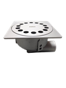 Siphon en acier inoxydable 25x25 M125 avec panier H=221mm Sortie horizontale dia 110mm