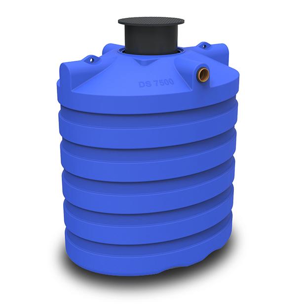 Septic/rainwater tank 7500l blue with telescopic shaft (235x192xH235) 250kg