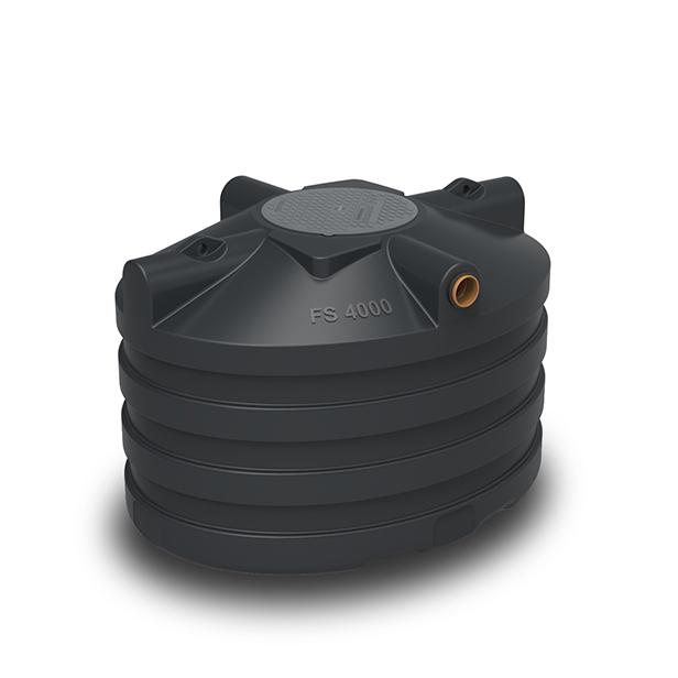 Septic/rainwater pit 4000 L TH budget black (230x180xH145) oval 140kg