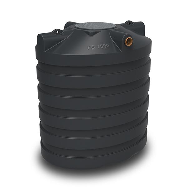 Septic/rainwater tank 7500l budget black (235x192xH235) 250kg