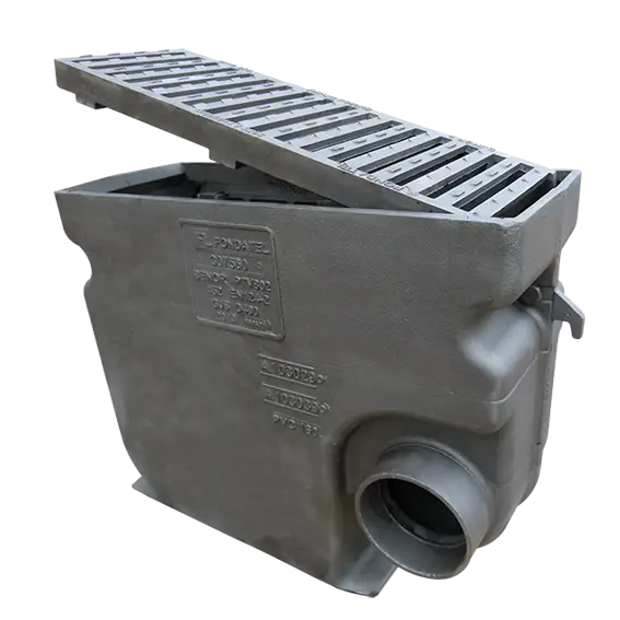 Cast iron street gully A8b D400 - br=300mm side exit=160mm BENOR