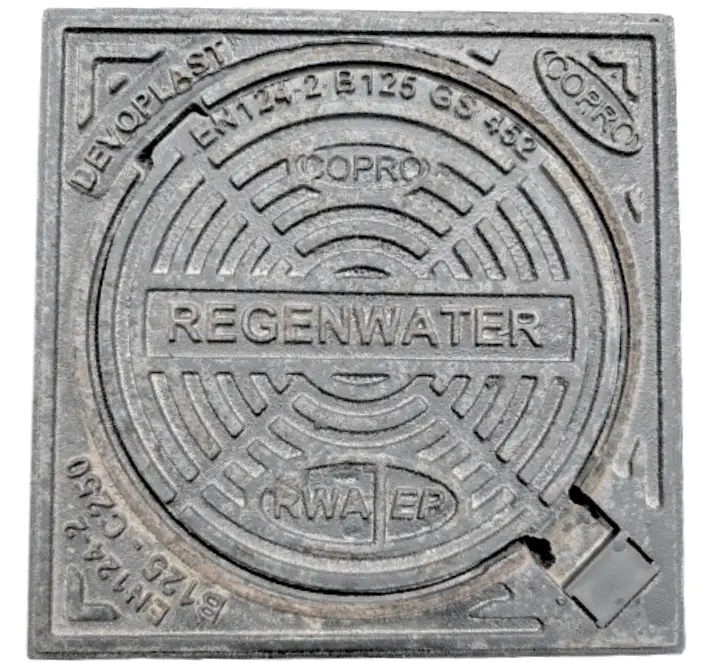 Cast iron lid dia 250 RWA hinged lid B125