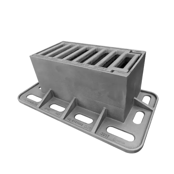 Gietijzer rioolmond B10 D400 VO=511x252mm H=240mm BENOR 