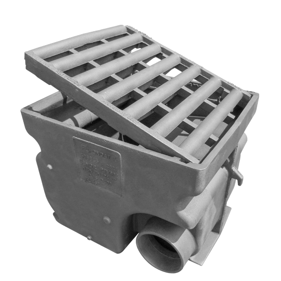 Avaloir en fonte A9B D400 - br=500mm sortie latérale=160mm BENOR (105045LP0)