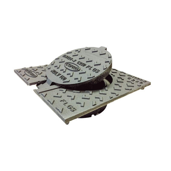 Cast iron lid dia 160 hinged lid C250 Copro