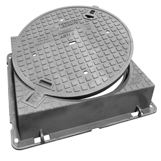 Cast iron roadway cover T109A D400 - VK VO=700mm H=200mm BENOR