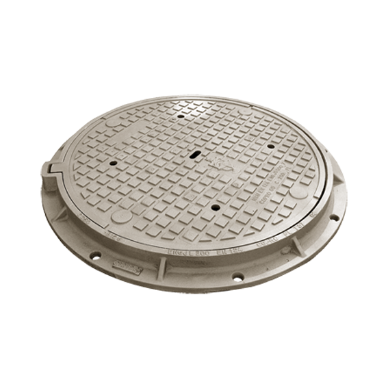 Gietijzer rijwegdeksel Type 3L C250 - VO=700mm H=65mm met ruberring (vroeger T37) COPRO  