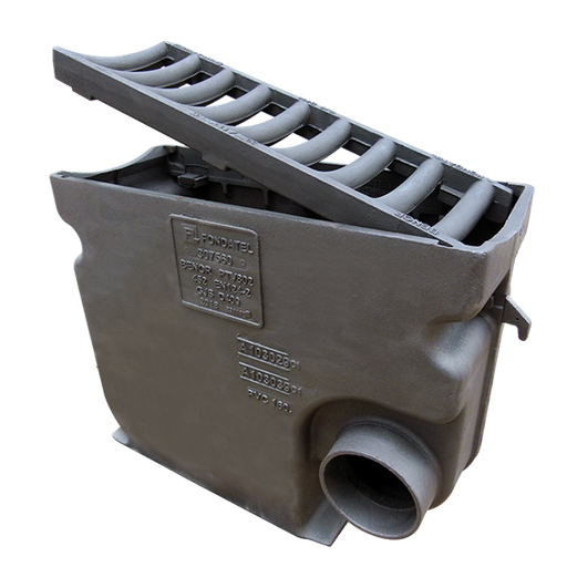 Cast iron street gully A8b D400 - br=300mm side exit=160mm BENOR