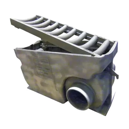 Avaloir de rue en fonte A8C D400 - barres angulaires courbes br=300m ug=160mm H=400mm B