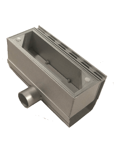 [ARDRAINTLZA] Aluminium afvoergeul met zijspleet 2cm toezichtluik zijuitlaat 50