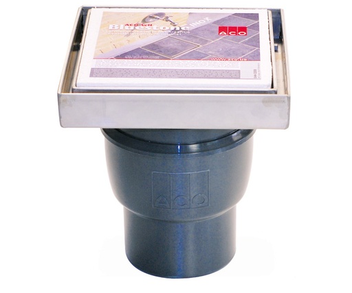 [BIV001] Siphon ACO pierre bleue Inox-V carrelé 200x200 sortie de fond