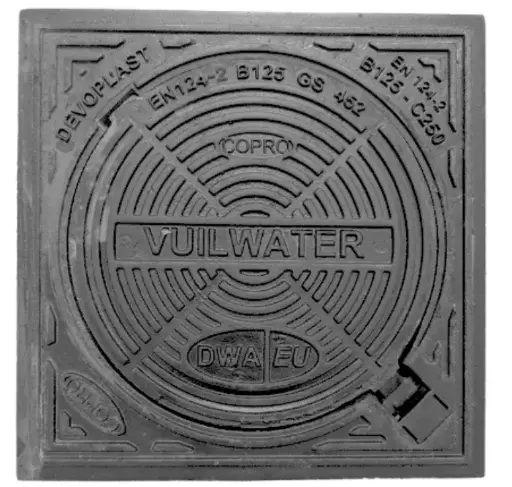 [DWA315BCOPRO] Couvercle en fonte dia 315 DWA couvercle à charnière B125 Copro