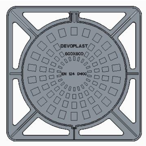 [GD600] Cast iron lid dia 600 85x85 D400
