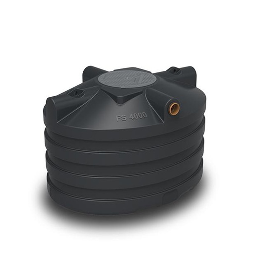 [SP4000TH] Septic/rainwater pit 4000 L TH budget black (230x180xH145) oval 140kg