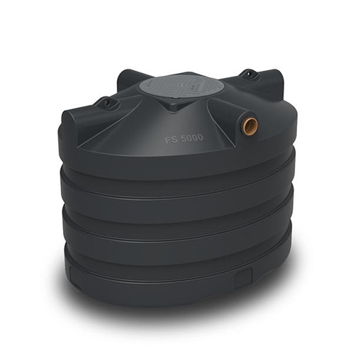 [SP5000TH] Septic/rainwater tank 5000 L TH budget black (235x180xH174) oval 175kg
